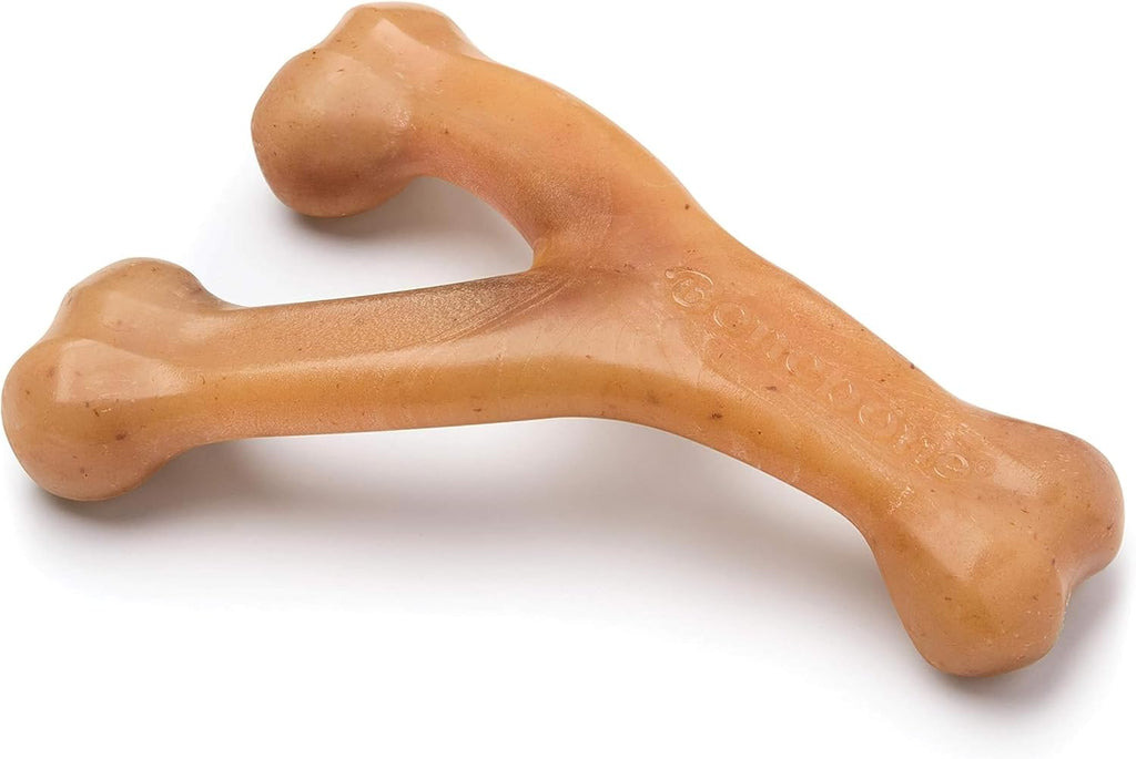 Benebone Wishbone Durable Dog Chew Toy for Aggressive Chewers, Real Bacon, Made in USA, Medium