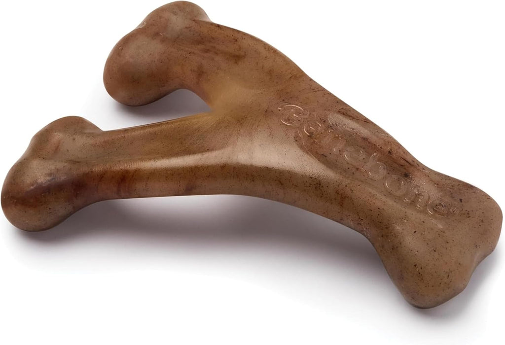 Benebone Wishbone Durable Dog Chew Toy for Aggressive Chewers, Real Bacon, Made in USA, Medium