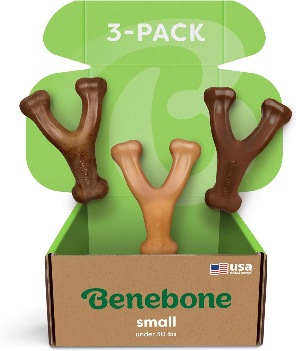 Benebone Wishbone Durable Dog Chew Toy for Aggressive Chewers, Real Bacon, Made in USA, Medium
